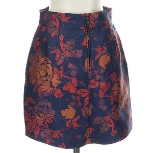 ModCloth Mini Skirt in Navy and Red Floral